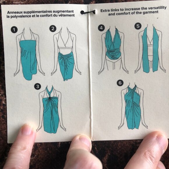 Jessica 6 Way Snake Skin Print Beach Wrap Brown Blk Cream Size OS no fab tag - Picture 4 of 6